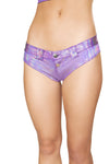 *LAVENDER LUXE* Mini Booty Shorts with Belt Loop and Buckle Front Detail (Color: Purple)