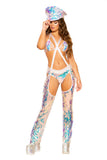 *UNICORN REALNESS* Tear Drop Sequin Suspender Chaps (Color: Baby Pink)