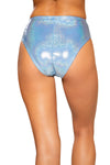 *ICE QUEEN* Shimmer High-Waisted Shorts with Zipper Closure (Color: Blue)