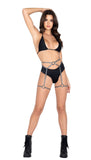 Shimmer Garters with Ring Detail (Colors: Baby Blue, Hot Pink, Lavender, Light Green, Purple, Silver, White)