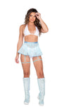 Shimmer Garters with Ring Detail (Colors: Baby Blue, Hot Pink, Lavender, Light Green, Purple, Silver, White)