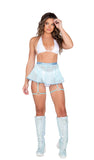 Shimmer Garters with Ring Detail (Colors: Baby Blue, Hot Pink, Lavender, Light Green, Purple, Silver, White)