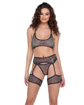 6230 - Sequin Fishnet Garter Belt Avail in: Black and White