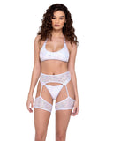 6230 - Sequin Fishnet Garter Belt Avail in: Black and White