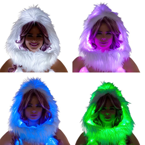 LMT.EDT. LED Light Up Faux Fur HOOD Holiday Collection *CRR x J.VALENTINE*