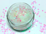 IRIDESCENT STAR (Pink Unicorn Star) Festival STAR Glitter CONFETTI - inkeddollcosmetics