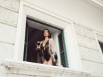 *DEAD CUTE* Black One Piece V-Shaped Eyelash Lace and Satin Teddy (Color: Black)
