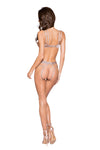 LI269 Roma Confidential Wholesale Lingerie Beige Open Underwire Cup & Crotchless Holster Short Set