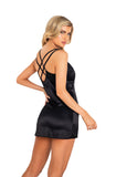 LI443 - Satin Chemise with Chain & Applique Detail