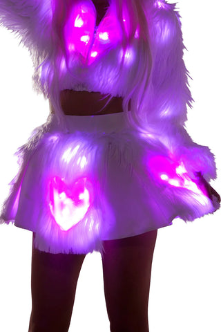 LMT.EDT. LED Light up Faux Fur HEART Skirt Holiday Collection *CRR x J.VALENTINE*