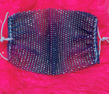 *Purple/Pink/Blue Ombre* Rhinestone Face Mask