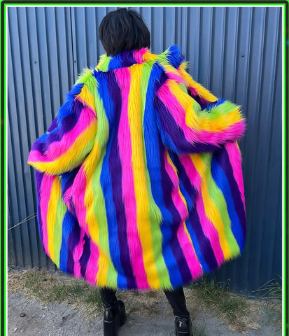 Rainbow Warrior *LMT EDT* Full Length Faux Fur Jacket *Crr x J. Valentine*