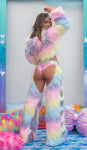 PASTEL/GLITTER LED  LIGHT-UP CROPPED FAUX FUR JACKET “CRR x J.Valentine”