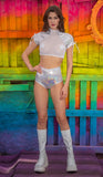 Holographic HIGH-WAIST SHORT “CRR x J.Valentine”