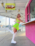 NEON MESH SKATER SKIRT “CRR x J.Valentine”