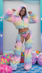 PASTEL/GLITTER LED  LIGHT-UP CROPPED FAUX FUR JACKET “CRR x J.Valentine”