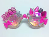 BOSS BABE HOLOGRAPHIC CRYSTAL BEDAZZLED SUNGLASSES "CUSTOM SUNNIES"