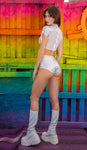 Holographic HIGH-WAIST SHORT “CRR x J.Valentine”